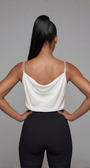 Dora Elegant Blouse in White. Blouse. Jeweled Straps.