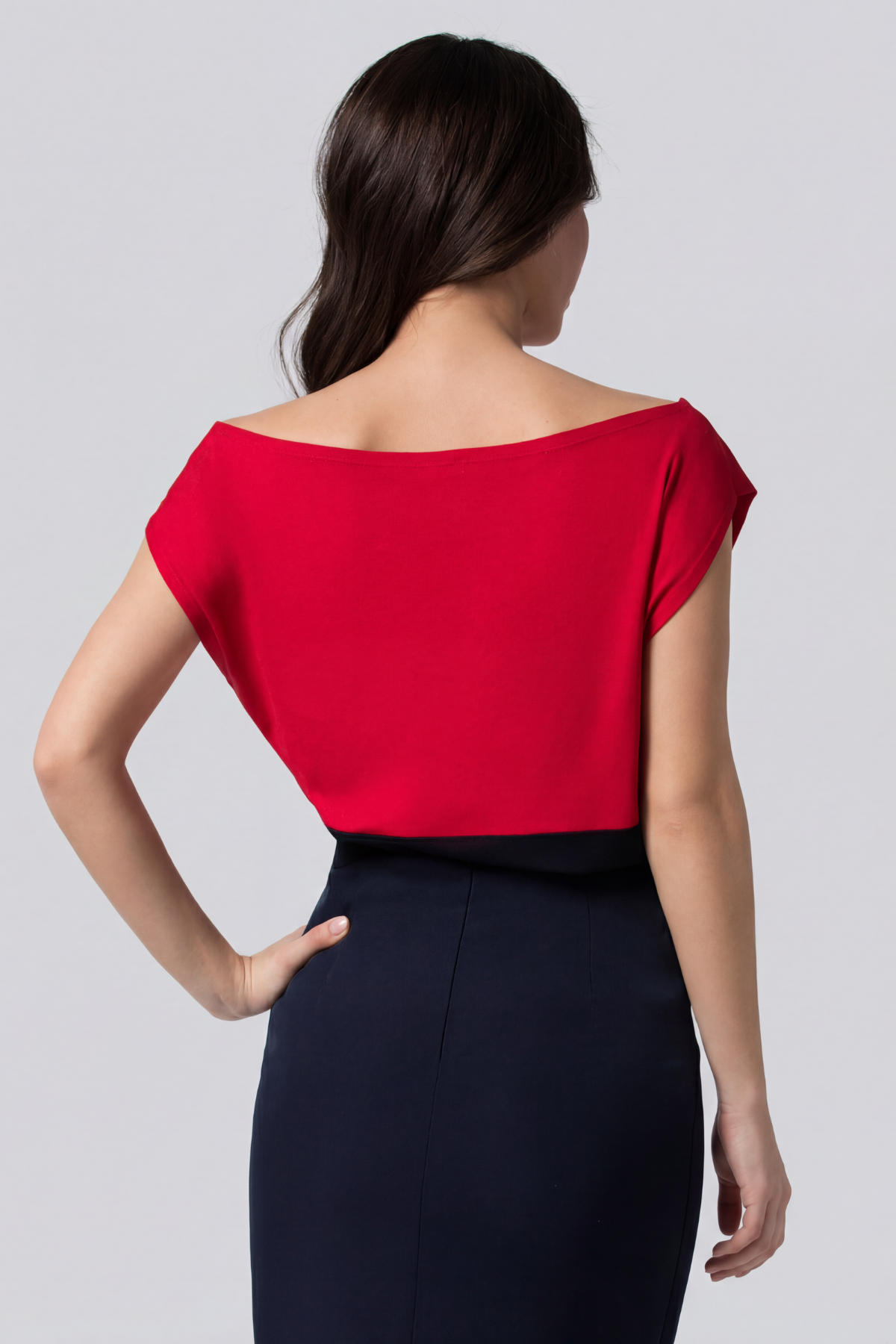 Greta Red & Black Blouse
