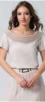 Lola Business Blouse in Beige