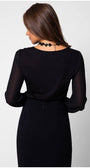 Back view of black viscose blouse