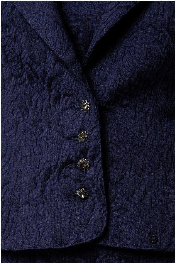 detail navy floral jacquard Peni blazer