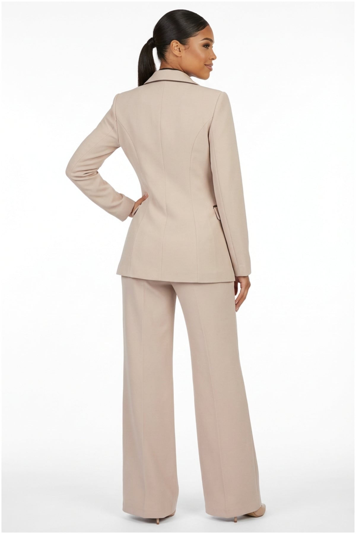 Natasha Tailored Blazer in Sand Beige