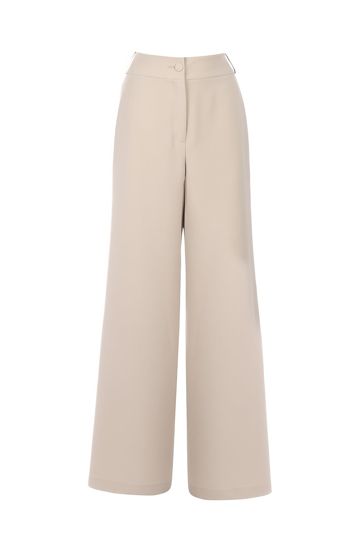 Natasha Wide Leg Trousers in Sand Beige with smooth texture and elegant wide-leg design for modern tailoring look