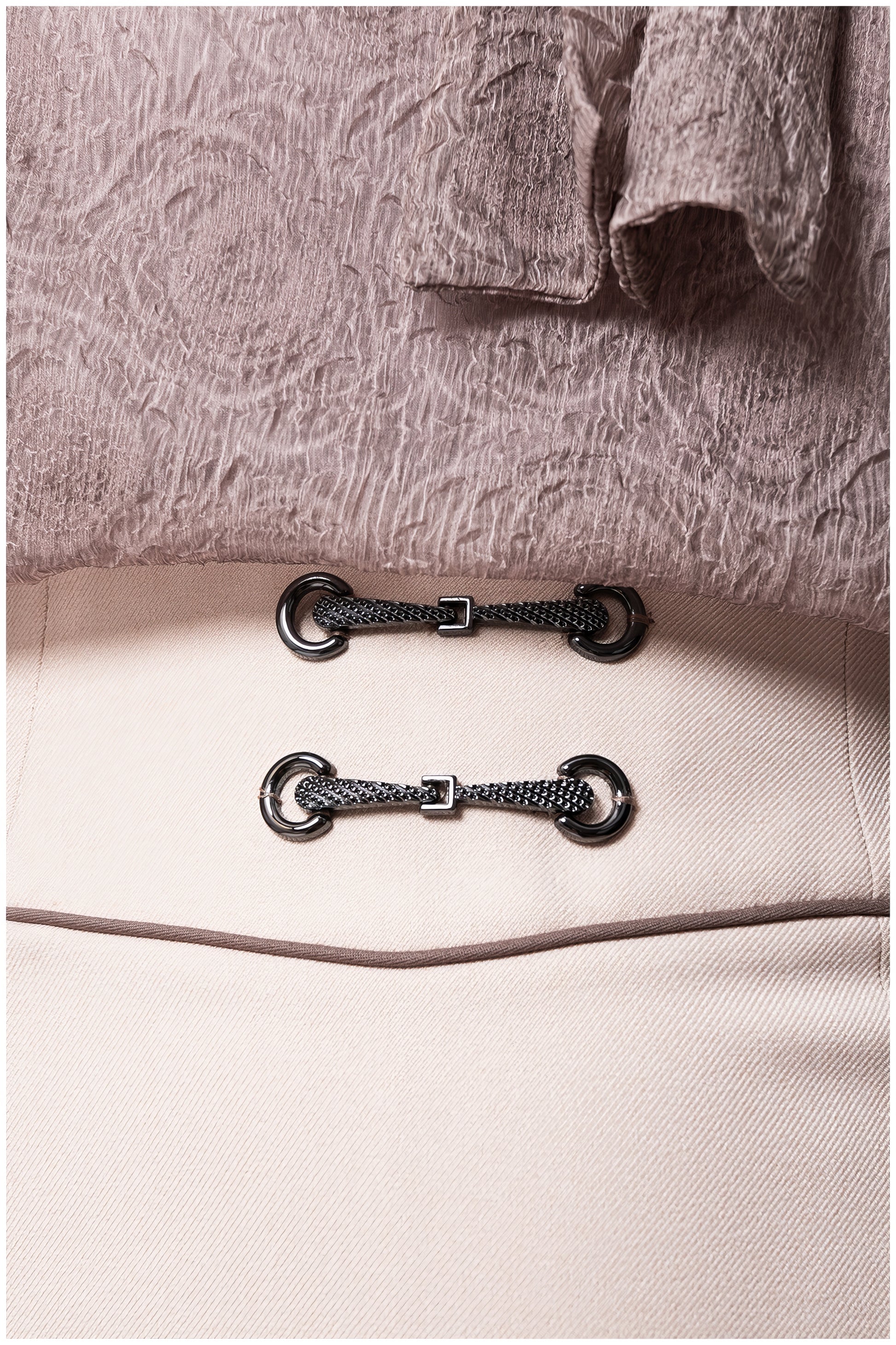 Natasha Bow Detail Dress in Taupe and Sand