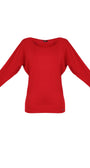 Eva Classic Top in Scarlet Red with a soft viscose blend fabric and relaxed fit for everyday elegance and comfort