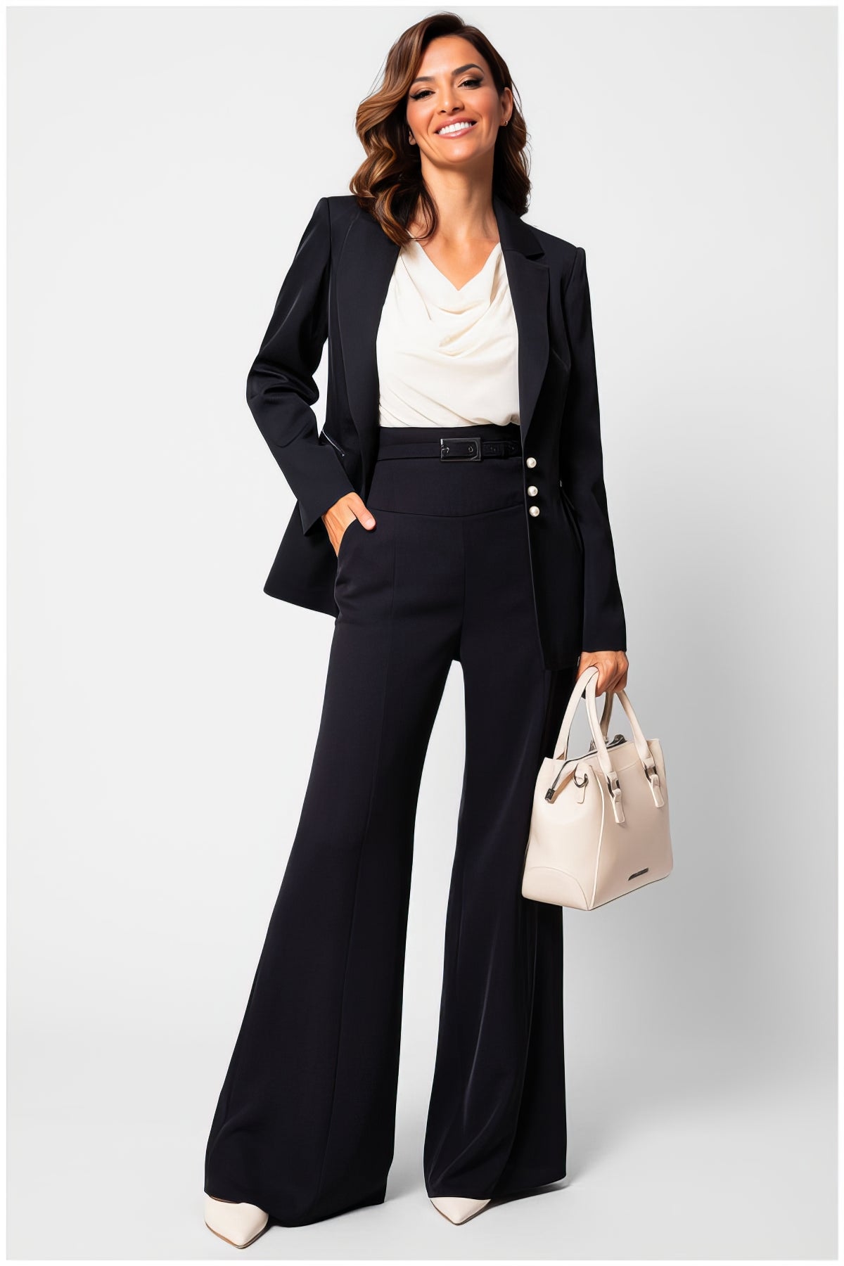 Lucy Draped Blouse in Ivory