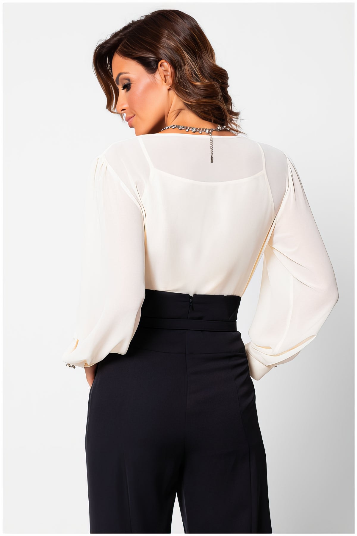 Lucy Draped Blouse in Ivory