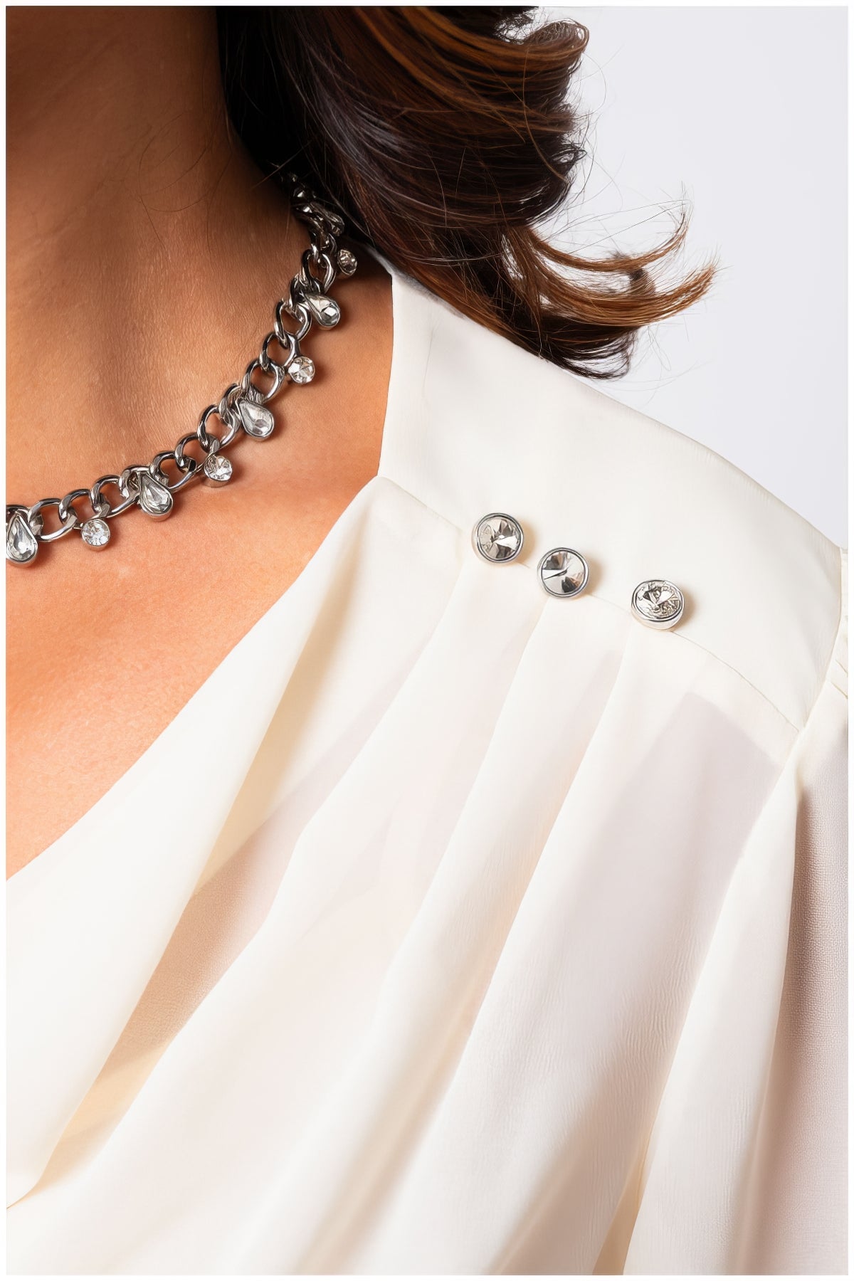 Lucy Draped Blouse in Ivory