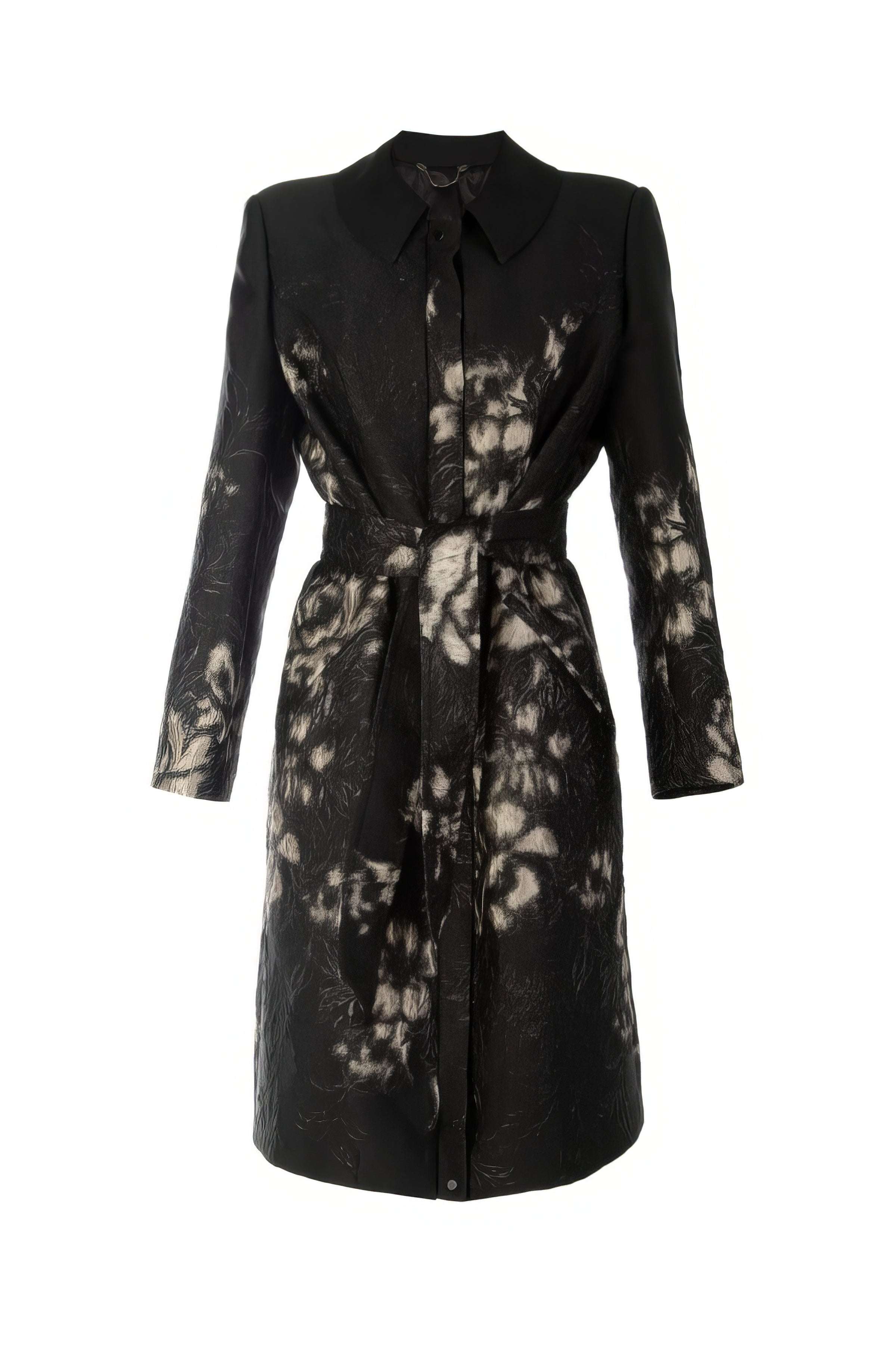 Emma Light Coat with Silver Floral Jacquard | Metallic-Thread