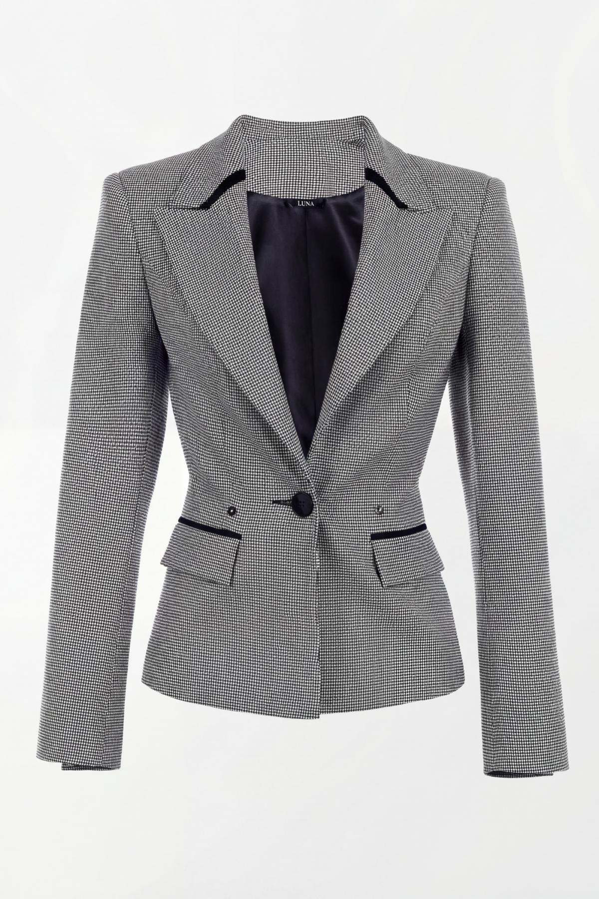 Elena Houndstooth Tailored Blazer
