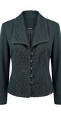Green Tailored Lace Blazer, Jody. Photographed on its own, front.