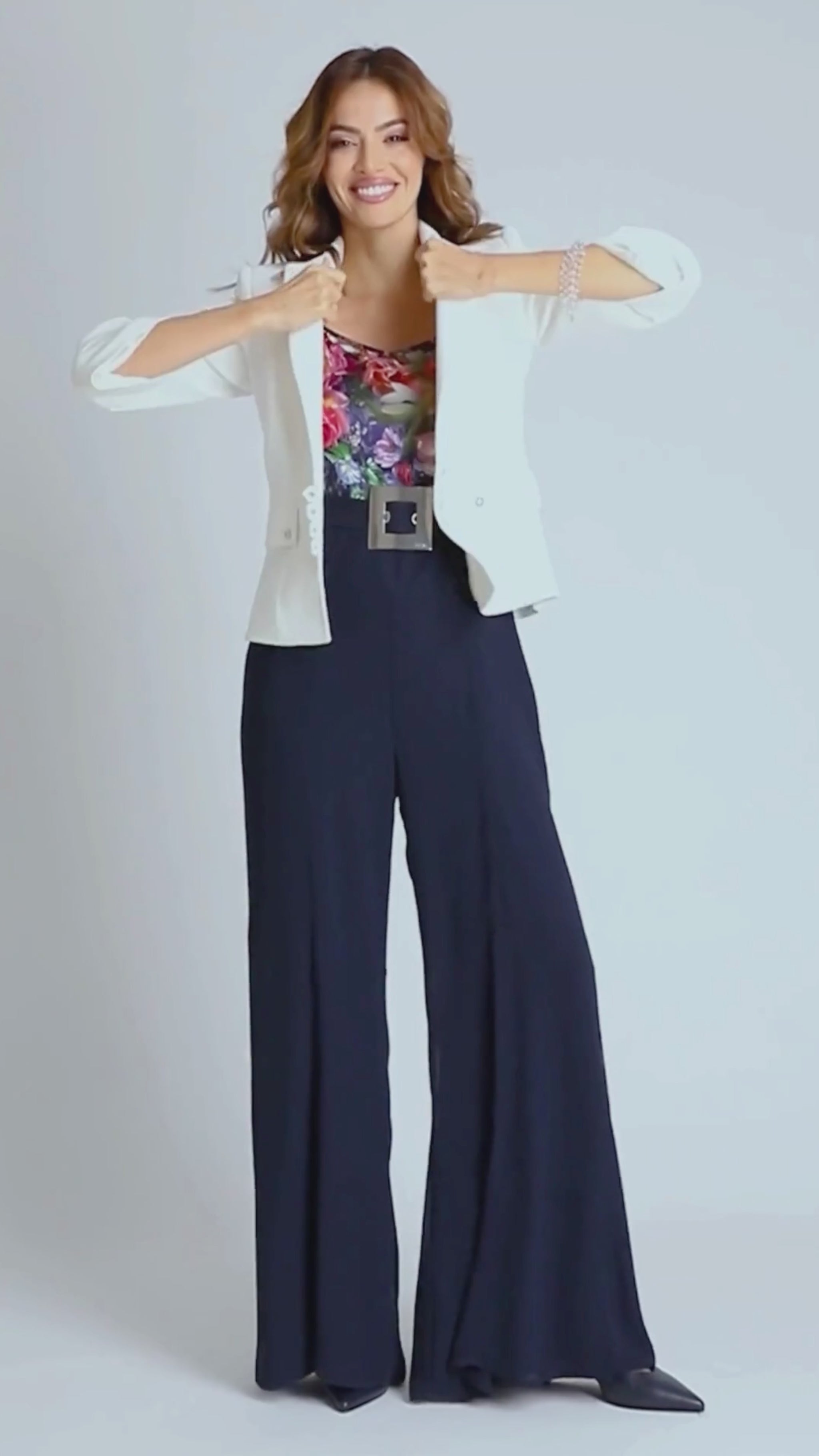 Alexa Tailored Blazer in White. Tailored blazer. Refined lapel.
